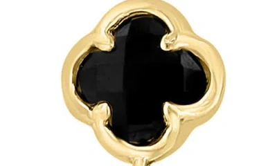 Effy 14k Yellow Gold Onyx Clover Linear Drop Earrings In Black