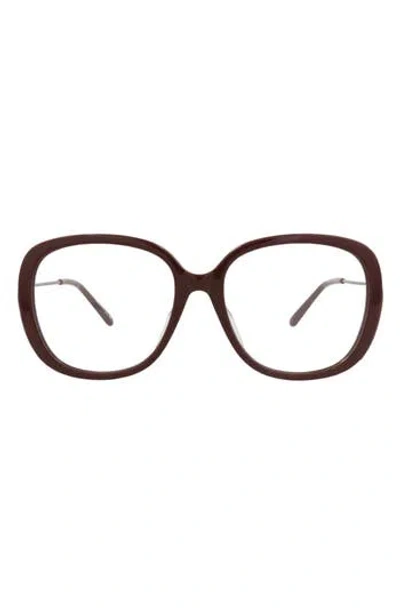 Chloé Novelty 56mm Round Optical Glasses In Brown