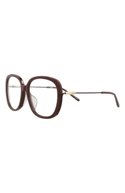 Chloé Novelty 56mm Round Optical Glasses In Brown