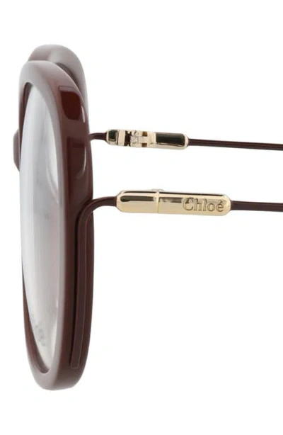 Chloé Novelty 56mm Round Optical Glasses In Brown