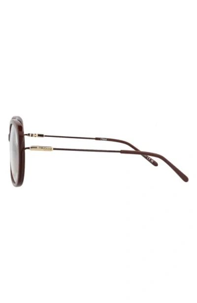 Chloé Novelty 56mm Round Optical Glasses In Brown