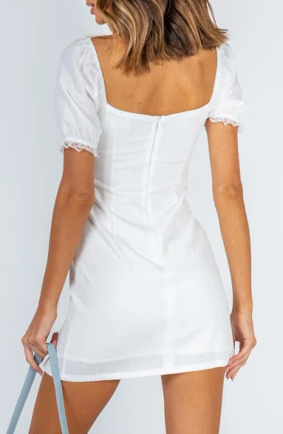 Princess Polly Love Lies Lace Trim Minidress In White
