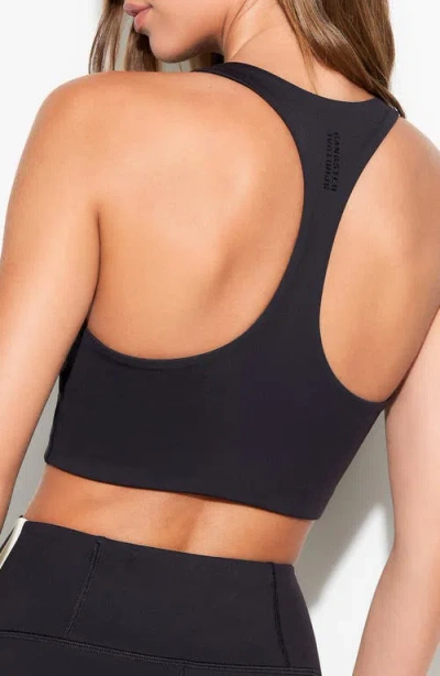 Spiritual Gangster Frankie Longline Racerback Sports Bra In Black