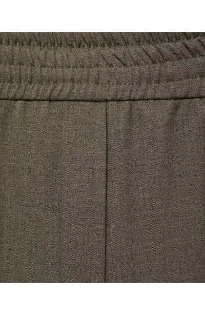 Mango High Waist Wide Leg Pants In Green