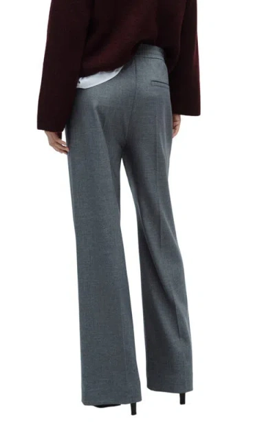 Mango High Waist Wide Leg Pants In Gray