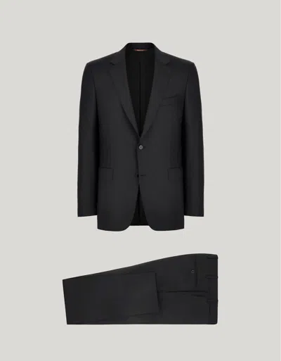 Canali Suit In Black Wool In Black
