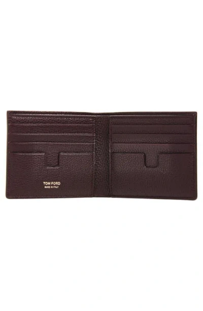 Tom Ford T-line Soft Grain Leather Bifold Wallet In Brown