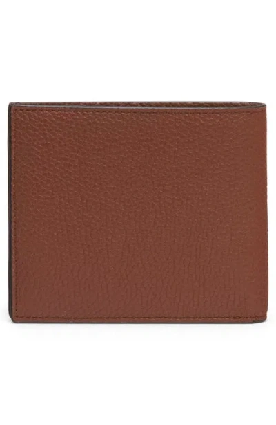 Tom Ford T-line Soft Grain Leather Bifold Wallet In Brown