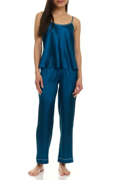 Flora Nikrooz Jamie 2.0 3-piece Pin Dot Travel Pajamas In Blue