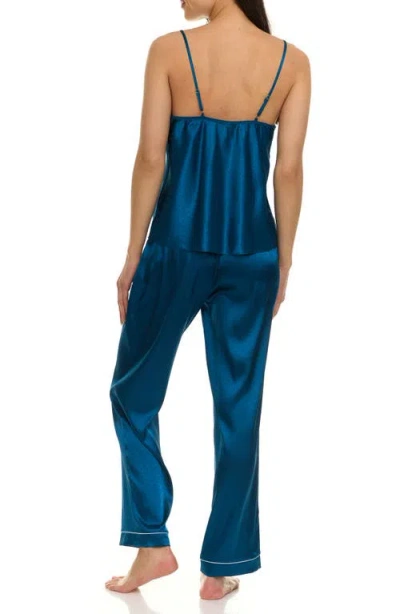 Flora Nikrooz Jamie 2.0 3-piece Pin Dot Travel Pajamas In Blue