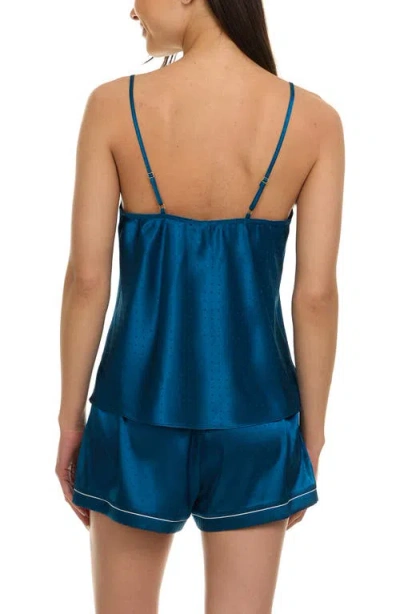 Flora Nikrooz Jamie 2.0 3-piece Pin Dot Travel Pajamas In Blue