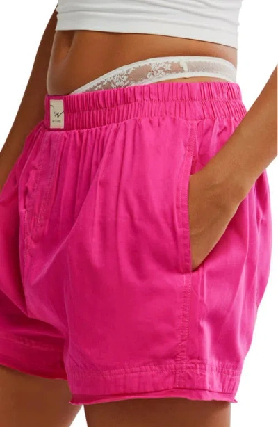 Free People Day To Day Boxer Shorts In Purple