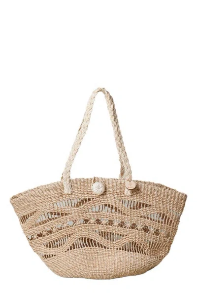 Kubo Mira Woven Abaca Market Bag In Neutral