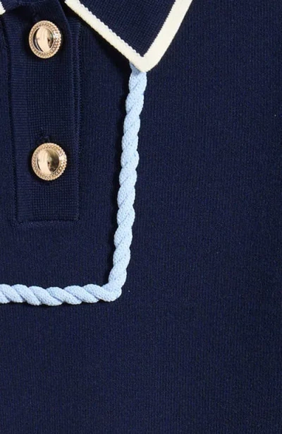 Reiss Kids' Freya Piped Sweater Dress In Blue