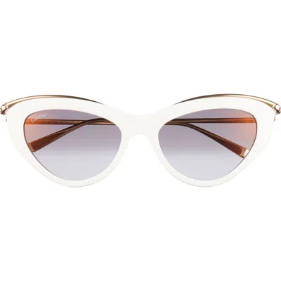 Cartier 55mm Gradient Cat Eye Sunglasses In Brown