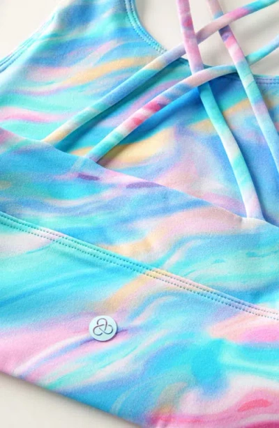 Zella Girl Kids' Strappy Seamless Bra In Blue