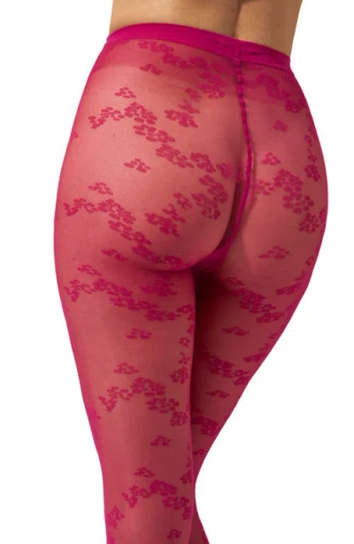 Wolford Floret Tights In Red