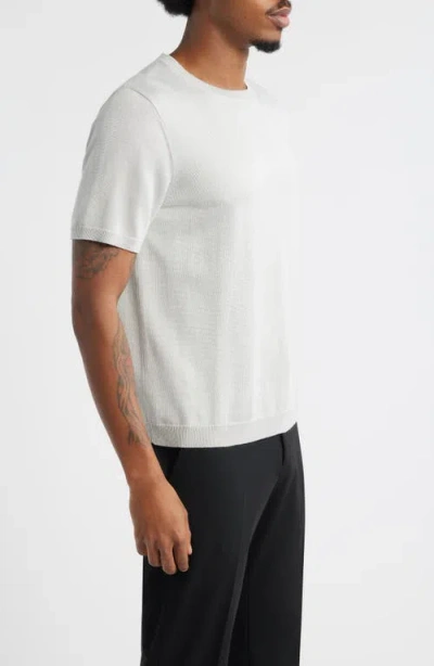 Open Edit Short Sleeve Crewneck Sweater In White