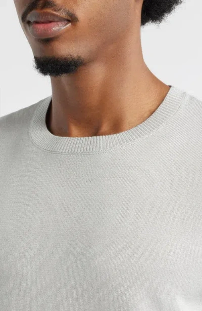 Open Edit Short Sleeve Crewneck Sweater In White