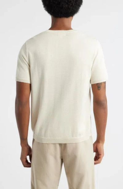 Open Edit Short Sleeve Crewneck Sweater In White