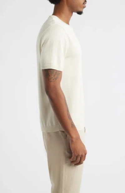 Open Edit Short Sleeve Crewneck Sweater In White