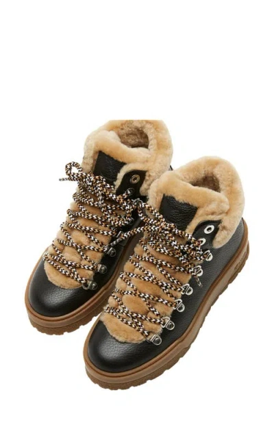 La Canadienne Lausanne Genuine Shearling Lined Boot In Black