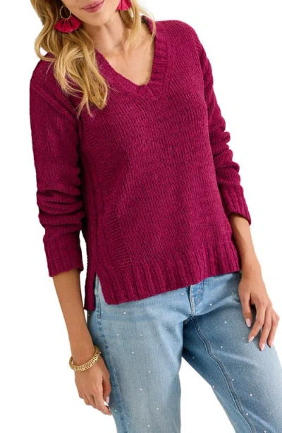 Tommy Bahama Malibu Chenille Sweater In Burgundy
