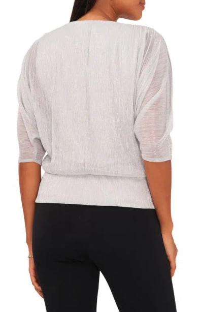 Chaus Metallic Split Sleeve Top In White