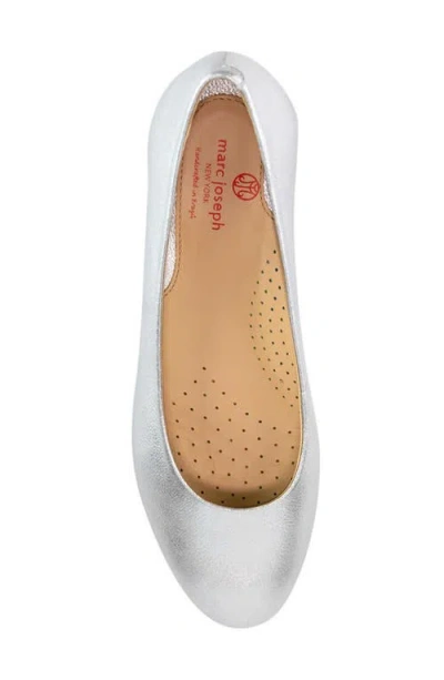 Marc Joseph New York Madison Leather Flat In Silver