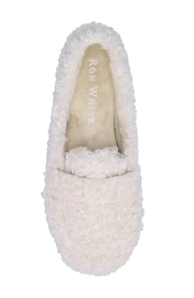 Ron White Teddy Slippers In White