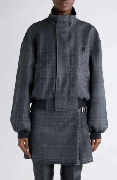 Balenciaga Reversible Wool Blouson Jacket In Gray