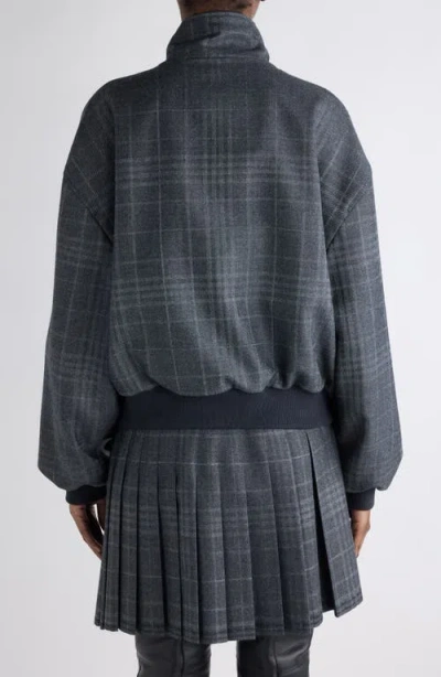 Balenciaga Reversible Wool Blouson Jacket In Gray