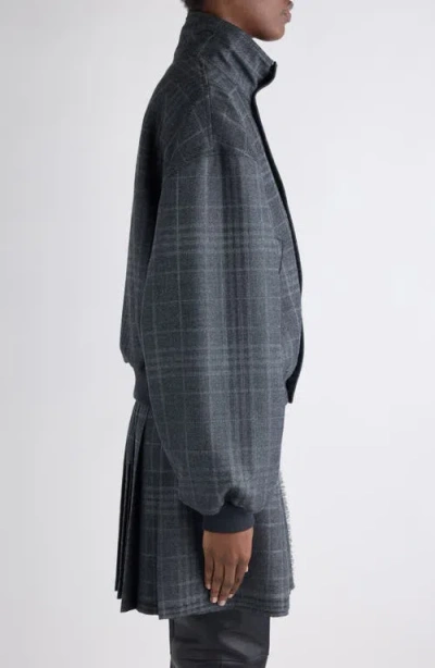 Balenciaga Reversible Wool Blouson Jacket In Gray