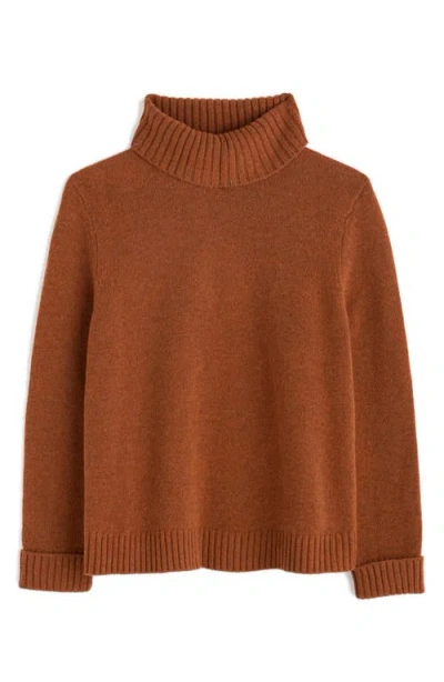 Seasalt Cornwall Braque Turtleneck Wool Blend Sweater In Brown