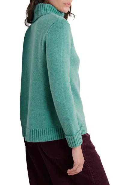 Seasalt Cornwall Braque Turtleneck Wool Blend Sweater In Green