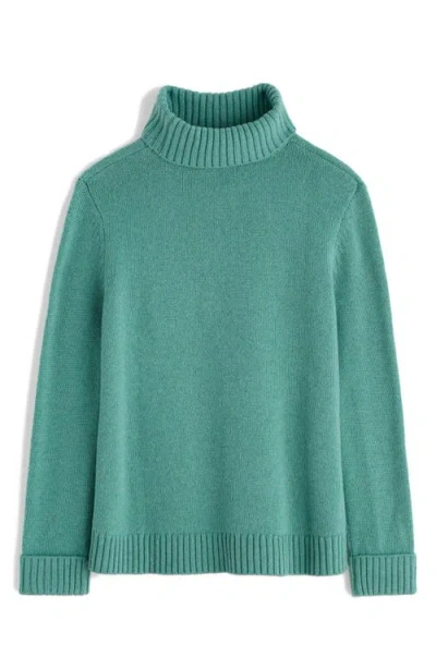 Seasalt Cornwall Braque Turtleneck Wool Blend Sweater In Green