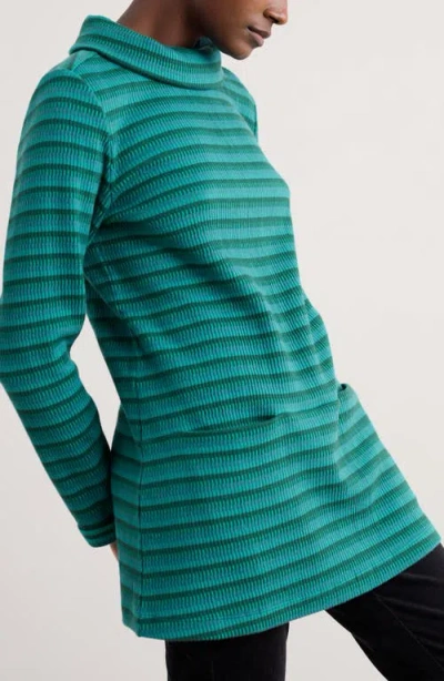 Seasalt Cornwall Mawgan Turtleneck Organic Cotton Tunic Top In Green