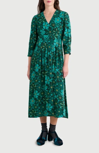Seasalt Cornwall Etta Floral Pleated Midi Dress In Multi