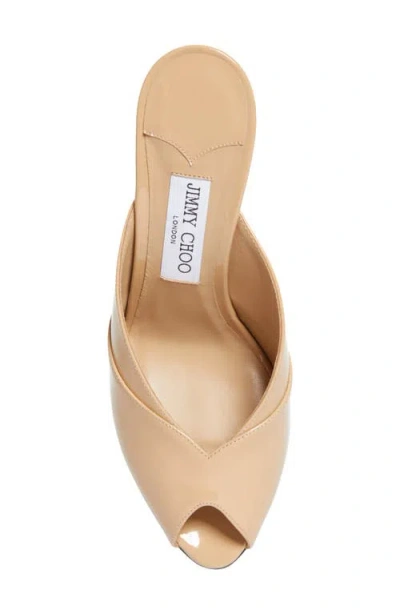 Jimmy Choo Women Beige Patent Leather Brigitte 100 Mules In Multi