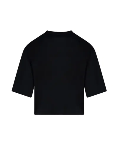 Balmain Logo Printed Cropped T-shirt In Black