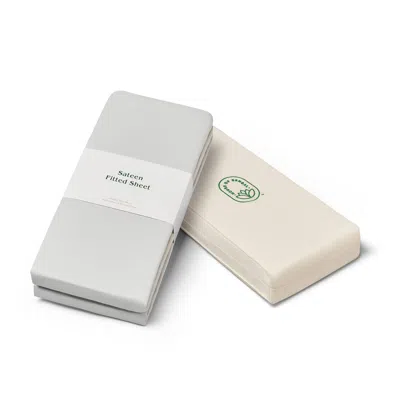 House Of Bengal Sateen Fitted Sheet - Grey - King In Gray