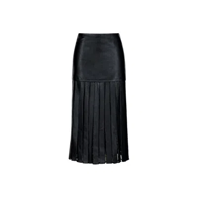 Saint Ones Women's Black Dakota Faux Leather Skirt In Black