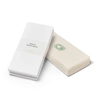 House Of Bengal Sateen Fitted Sheet - White - King In White