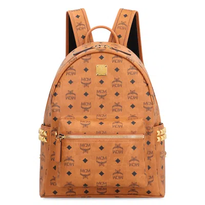 Mcm Visetos Stark Side Studs Backpack In Brown