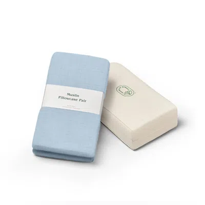 House Of Bengal Muslin Pillowcase Pair - Blue In Blue