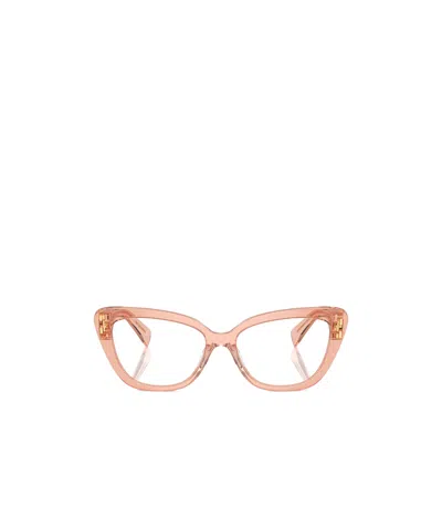 Miu Miu Logo Flat Mirror In Brown