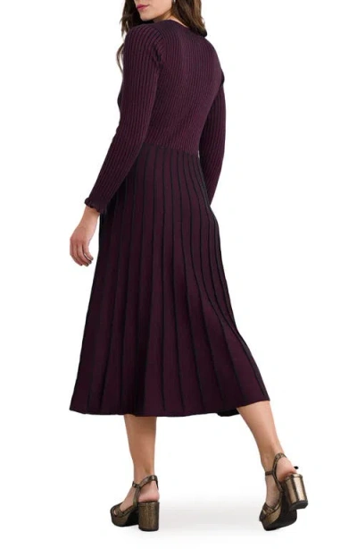 Seasalt Cornwall Glass Stem Metallic Long Sleeve Organic Cotton Blend Sweater Dress In Multi