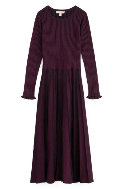 Seasalt Cornwall Glass Stem Metallic Long Sleeve Organic Cotton Blend Sweater Dress In Multi