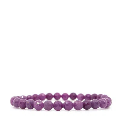 Shar Oke Men's Pink Natural Ruby Bracelet In Pink