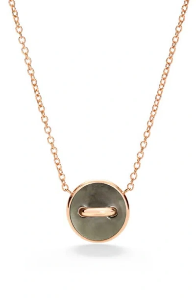 Pomellato Pom Pom Mother-of-pearl Reversible Dot Pendant Necklace In Brown